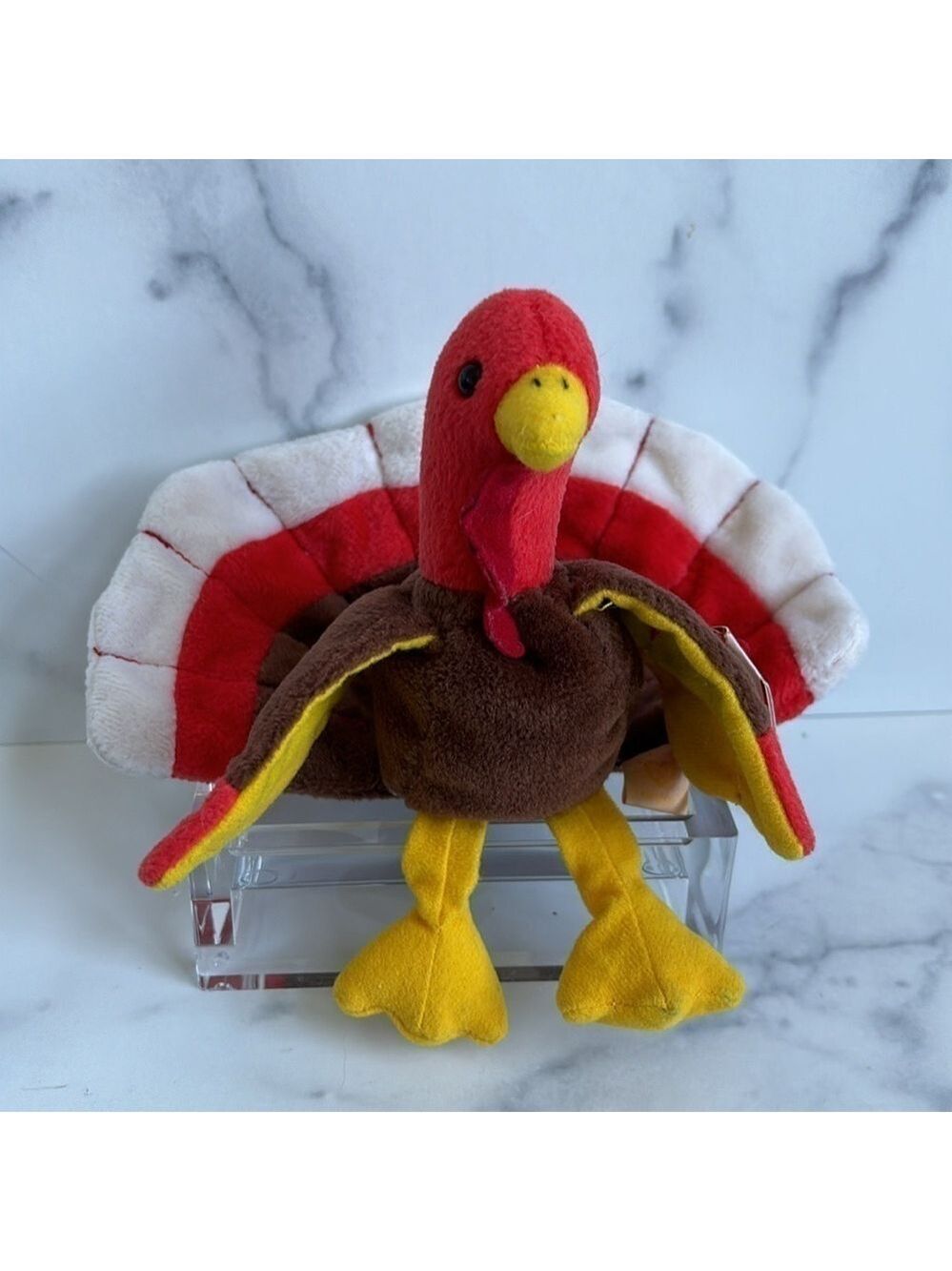 Vintage 1996 TY Gobbles Thanksgiving Retired Turkey Beanie Baby